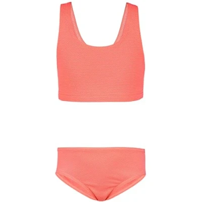 Abbildung von Aquarti Mädchen Sport Bikini Racerback Bustier &amp; Bikinislip, Farbe: Jacquard Punkte Orange, Größe: 152