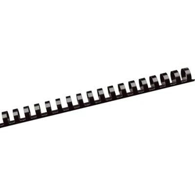 Abbildung von Albyco Plastikbinderücken, Binderinge, 21 Ringe, ø 12 mm Schwarz, Bindekapazität 105 Blatt, Länge A4, 100 Stück