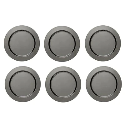 Abbildung von ECHTWERK 6 teiliges Platzteller/Servierteller Set Shiny aus hochwertigem Edelstahl, Black Edition, Ø 33,2 cm