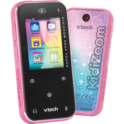 Abbildung von VTech KidiZoom Snap Touch pink Kinderkamera im Smartphone Format mit Touchscreen, Bluetooth, Selfie und Videofunktion, Effekten vielem mehr Für Kinder von 6 12 Jahren