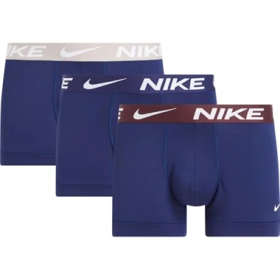 Abbildung von Nike Underwear Trunk 3 PACK Panties, Herren, Größe: Medium, Grey/blue void/burgundy