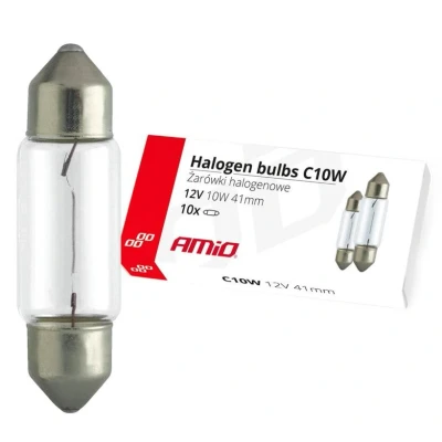 Abbildung von AMiO 02557 Glühlampe 12 10 C10W S8,5d 41 Innenraumverkleidung, außen, Kennzeichenbeleuchtung BMW: 3 Saloon, Touring, X3, VOLKSWAGEN: Golf 7