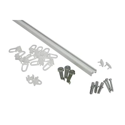 Abbildung von GARDINIA Aluminium Schiene 13 mm, 1 läufige Vorhangschiene, Gardinenstange, Inkl. Zubehör, 120 cm, Weiß