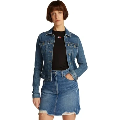 Abbildung von Tommy Jeans Vivianne Jacket Jeansjacke, Damen, Größe: Large, Denim medium