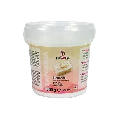 Abbildung von Artidee CREARTEC Gießseife Weiß zur Herstellung von individuellen Seifen Seifengießen 1kg Made in Germany