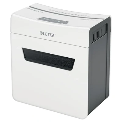 Abbildung von Leitz IQ 3M Premium Aktenvernichter P5 fürs Büro und Zuhause, Mikroschnitt, 3 Blatt, 10l Abfallbehälter, Superleise/Kompakt, Protect Serie, Weiß, 80930000
