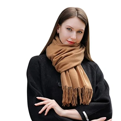 Abbildung von MASADA Damen Winterschal warmer und weicher Schal Hellbraun