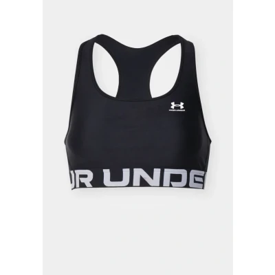 Abbildung von Under Armour Authentics MID Branded Sportbh mit mittlerer Stützkraft, Damen, Größe: Small, Black/white