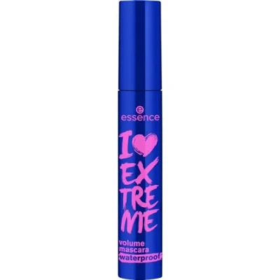 Abbildung von essence I LOVE EXTREME volume mascara waterproof, Schwarz, langanhaltend, volumengebend, schwunggebend, intensiv, vegan, wasserfest, ohne Mikroplastikpartikel, Nanopartikel frei, 1er Pack (12ml)