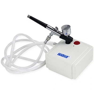 Abbildung von PME 1 Airbrush &amp; Kompressorset für Kuchenhandwerk und Kuchendekoration, Plastik, Weiß