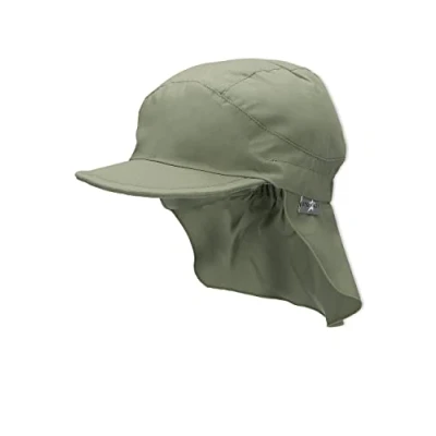 Abbildung von Sterntaler Unisex Kinder Schirmmütze mit Nackenschutz Ohne Bindebänder Winter Hut, Dunkelgrün, 55