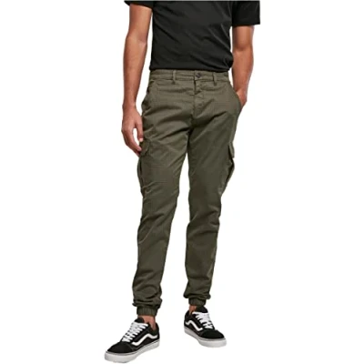Abbildung von Urban Classics AOP Glencheck Cargo JOG Pants Cargohose, Herren, Größe: Small, Olive