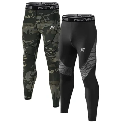Abbildung von MEETWEE Thermounterhose Herren, Thermounterwäsche Lange Unterhose Winter Leggings Funktionsunterwäsche Skiunterwäsche Warme Unterwäsche Männer