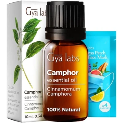 Abbildung von Gya Labs Ätherische Kampferöle für Diffusor 100% Reines Natürliches Kampferöl Haut, Haar, Heimwerken, Aromatherapie und Kerzenherstellung frischer, scharfer leicht holziger Duft (10 ml)