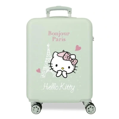 Abbildung von Hello Kitty Paris Kabinenkoffer Grün 38x55x20 cm Steifes ABS Seitliches Zahlenschloss 34L 2 kg 4 Doppelrollen Handgepäck