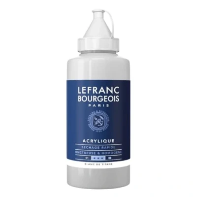 Abbildung von Lefranc Bourgeois 300453 Fine Acrylfarbe Titanweiss, 750ml Flasche, cremige auf Wasserbasis, schnell trocknend, lichtecht, wasserfest