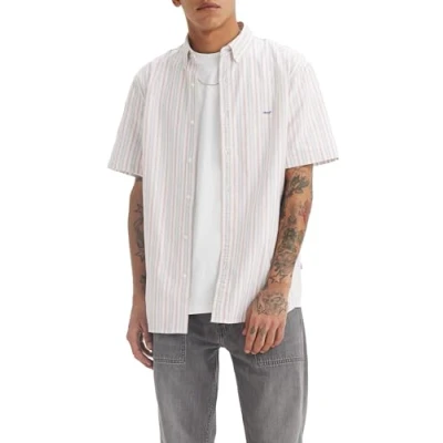 Abbildung von Levi&#039;s Authentic Button DOWN Hemd, Herren, Größe: Large, Cupertino stripe bright white