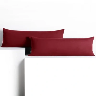 Abbildung von DecoKing 2 Kissenbezüge 40x200 cm Baumwolle Reißverschluss Bordeaux Amber