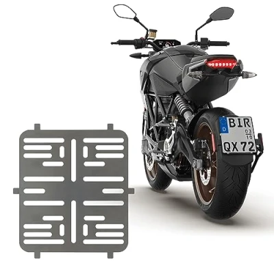 Abbildung von 3D Carbon Design 1x Rahmenlos Edelstahl Kennzeichenhalter 180 X 200 mm / 0,8 dick Für Motorrad Roller