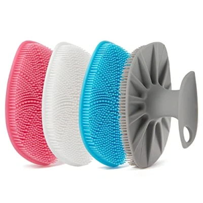 Abbildung von HieerBus Silikon Gesichtsreiniger, Gesichtsreinigungsbürste Gesichtswaschbürste, sanftes Peeling Pad Massagegerät, für Männer Frauen Reinigung und (4 Mischfarbe)