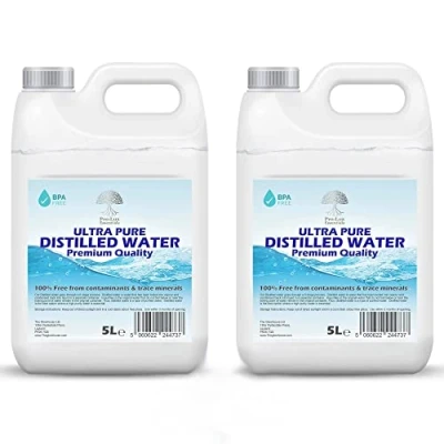 Abbildung von Destilliertes Wasser, 100 % reine Premium Qualität, ideal für CPap, Bügeleisen, Luftbefeuchter, Reinigung, Motoren und mehr, hergestellt in Großbritannien (10 Liter)