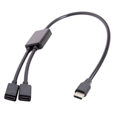 Abbildung von chenyang CY USB C OTG Kabel, Type 1 Stecker auf 2 Buchse Dual Ports Hub Kabel für Laptop PC &amp; Maus Flash Disk