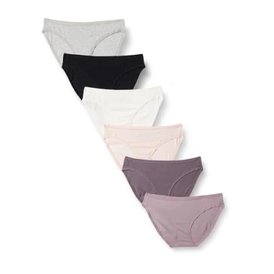 Abbildung von Amazon Essentials Damen Bikinihose aus Baumwolle (in Übergröße erhältlich), 6er Pack, Mehrfarbig/Neutral Shades, 42