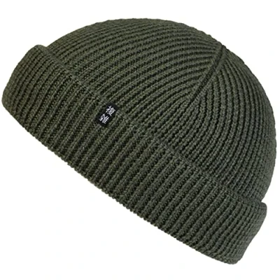 Abbildung von Enter the Complex® Fisherman Beanie, 100% Merino Wolle, Trawler Mütze, Fischermütze, Troyer, Ribbstrick, Damen und Herren, Olive