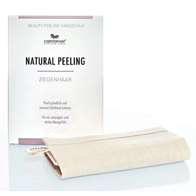 Abbildung von Carenesse Natural Peeling Peelinghandschuh Ziegenhaar I Körper und Massage Grober Hamam Handschuh natürlich &amp; effektiv Body exfoliating glove Massagehandschuh ohne Chemie Plastik