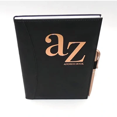 Abbildung von A bis Z Telefon A5 Adressbuch, Z, fester Einband mit Stift, Schwarz