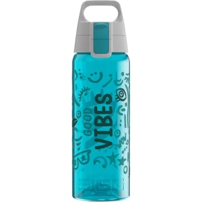 Abbildung von SIGG Tritan Trinkflasche Total Color ONE Good Vibes Für Kohlensäurehaltige Getränke Geeignet Spülmaschinenfest Auslaufsicher Leicht BPA frei Blau 0.6L