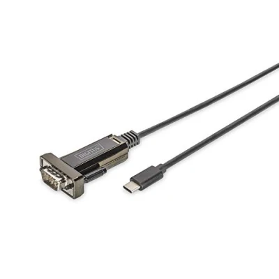 Abbildung von DIGITUS USB auf Seriell Adapter RS232 Konverter 2.0 Typ C zu DSUB 9M FTDI FT232RL Chipsatz 1 m Anschlusskabel