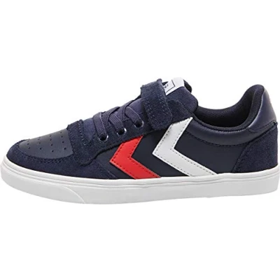 Abbildung von Hummel Unisex Kinder Slimmer Stadil Leather Low Jr Sneaker, Peacoat, 30 EU