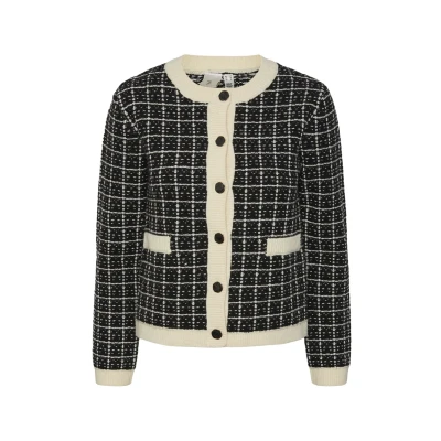 Abbildung von YAS Yaslivia Short Cardigan Strickjacke, Damen, Größe: XS, Black/birch