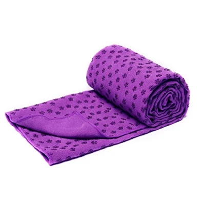 Abbildung von voidbiov Quick Dry rutschfeste Yoga Handtücher (6 Farben) mit Mesh Tragetasche, extra lang (62 x 183 cm/62 182,9 cm) Dot Grip Bikram