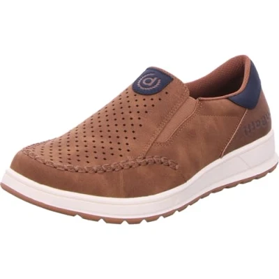 Abbildung von bugatti Casual Slip On Sneaker, Slipper mit Gummizug und Logo, Cognac, 41 EU