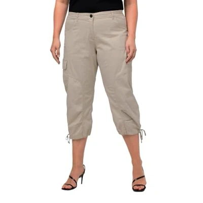 Abbildung von Ulla Popken Cargohose, Damen, Größe: 52, Marmer