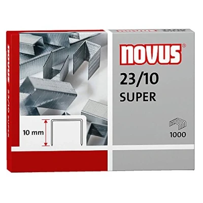 Abbildung von Novus 23/10 Super Heftklammern, 1000, verzinkter Stahldraht, hohe Leistung