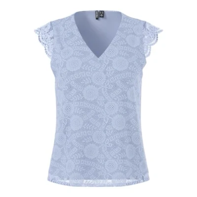 Abbildung von pieces Spitzentop »PCOLLINE SL LACE V NECK TOP WVN NOOS«