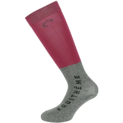 Abbildung von EQUITHÈME Reitsocken Compet Bordeaux Hellgrau 36 41