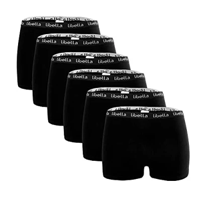 Abbildung von Libella® Panties Boxershorts Damen 6er Pack Hipsters Unterhose Unterwäsche Set Baumwolle 3429 Schwarz XL