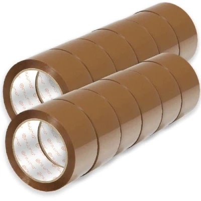 Abbildung von OFITURIA Paketklebeband, Braunes Klebeband, Packband für Umzugskartons und Sendungen, Verpackungsklebeband, Sicheres Widerstandsfähiges Paketband (38mmx66m, 12 Rollen)