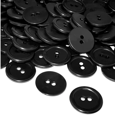 Abbildung von AERZETIX C56432 50 Nähknöpfe rund Ø20x2.2 mm mit 2 Löchern 32L L32 Farbe schwarz aus kunststoff Öffnungsdurchmesser kurzwaren bekleidung mode