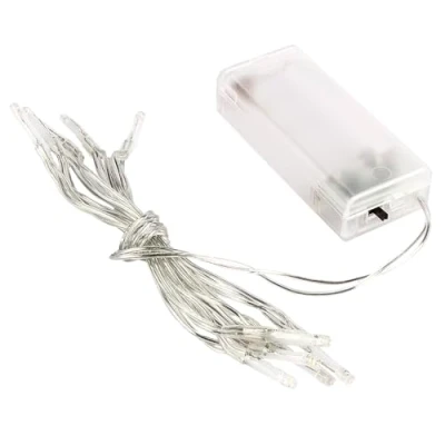 Abbildung von Ideen mit Herz 10er LED Lichterkette Timer (6 Stunden AN 18 AUS), Wird Batterie betrieben warmweiß, 3mm Lampen Ø, 120cm lang