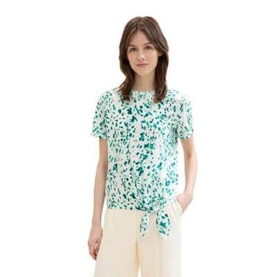 Abbildung von TOM Tailor Denim Tshirt print, Damen, Größe: Small, Abstract white dot print