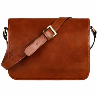 Abbildung von Time Resistance Leder Umhängetasche Herren Messenger Bags Arbeitstasche Elegante Aktentasche Ledertasche Tasche (Cognac)