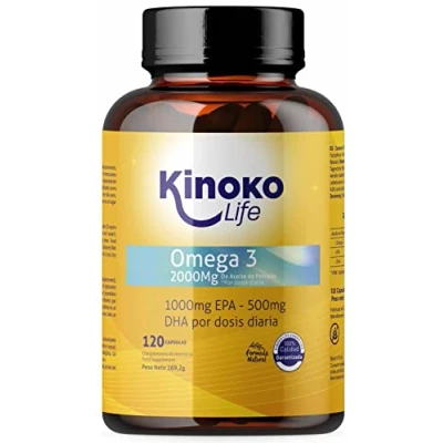 Abbildung von OMEGA 3 2000 mg EPA 1000 DHA 500 120 Kapseln Wilder Fisch Frei von Schwermetallen (Cadmium, Blei und Quecksilber) Maximale Absorption Reines Fischöl Molekular destilliert
