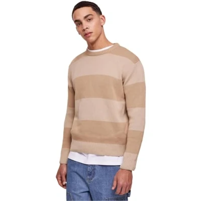 Abbildung von Urban Classics Heavy Striped Strickpullover, Herren, Größe: Large, Warmsand wetsand