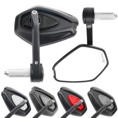 Abbildung von Area1 Universal Motorrad Spiegel für Lenker, 2 Stück Lenkerendenspiegel E geprüft, 360drehbarer Lenkerspiegel Motorrad, 7/8&quot; 22mm Seitenspiegel (Schwarz)