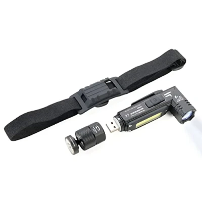 Abbildung von Troika Akku Taschenlampe Knicklampe Stirnlicht ECO Knicklicht Spritzwassergeschützt, 150 Lumen, TOR55/BK